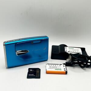 FUJIFILM FinePix Z20fd Blue 10.0MP 3x Digital Camera Japan Slider Tested Ex Cond